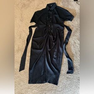 Elegant Black Shirt Dress